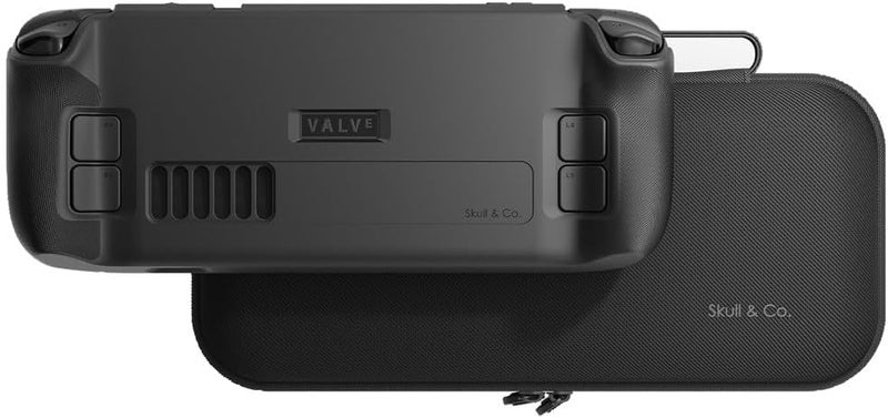 Skull & Co. GripCase Bundle for Steam Deck: Soft Protective Case with Textured Grips Full Protection and Stand, Non-Slip and Anti-Scratch Cover Design [with Slim Carrying Case] - Black - Image 1
